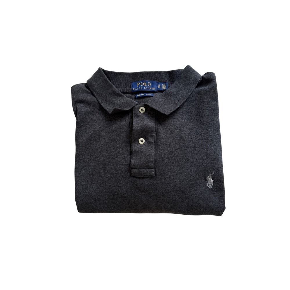 Polo Ralph Lauren Mens XL Charcoal Gray Pima Soft Touch Cotton Polo Shirt